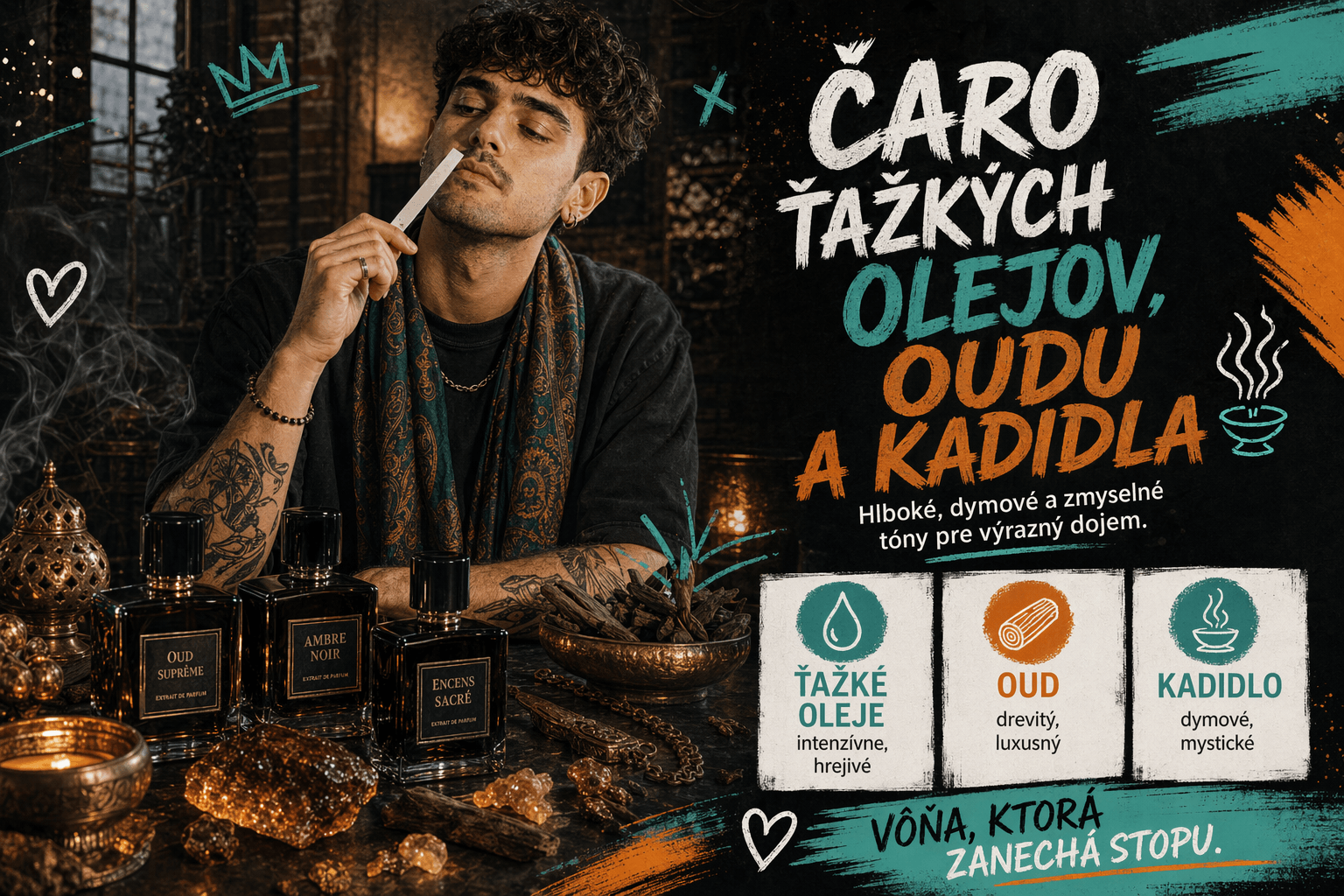 Čaro ťažkých olejov, oudu a kadidla